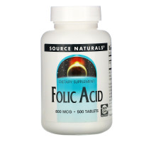 Source Naturals, Фолиевая кислота, 800 мкг, 500 таблеток