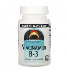 Source Naturals, Никотинамид B-3, 100 мг, 250 таблеток