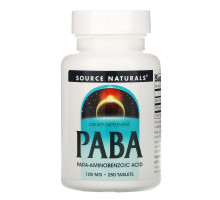 Source Naturals, Парааминобензойная кислота (ПАБК), 100 мг, 250 таблеток