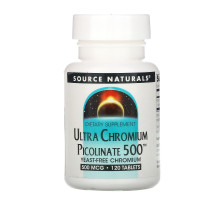Source Naturals, Ультра пиколинат хрома 500, 500 мкг, 120 таблеток
