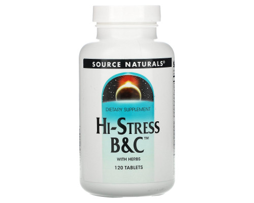 Source Naturals, Hi-Stress B&C, 120 таблеток Source Naturals, Hi-Stress B&C, 120 таблеток