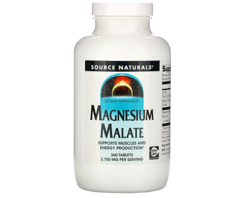 Source Naturals, Яблочнокислый магний, 1,250 мг, 360 таблеток Source Naturals, Яблочнокислый магний, 1,250 мг, 360 таблеток