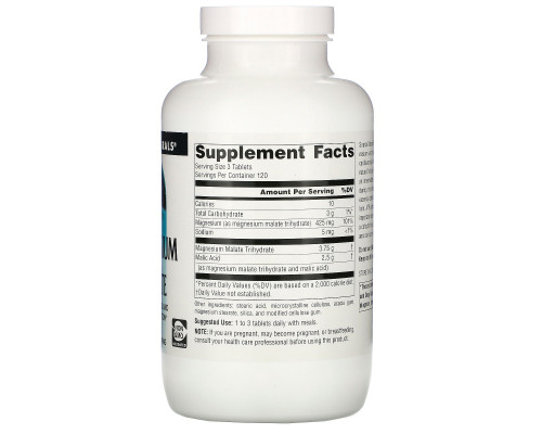 Source Naturals, Яблочнокислый магний, 1,250 мг, 360 таблеток Source Naturals, Яблочнокислый магний, 1,250 мг, 360 таблеток