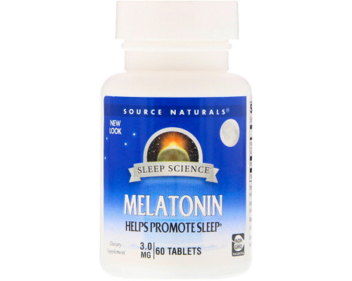 Source Naturals, Мелатонин, 3 мг, 60 таблеток Source Naturals, Мелатонин, 3 мг, 60 таблеток