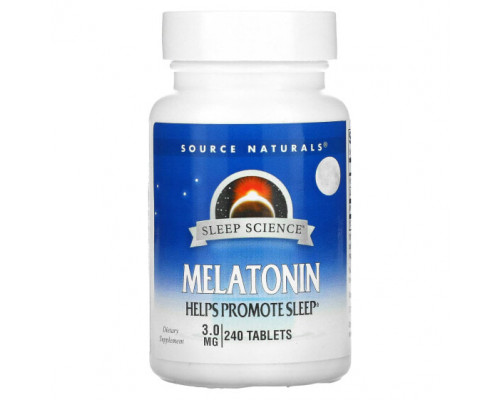 БАДы Source Naturals, Мелатонин, 3,0 мг, 240 таблеток БАДы Source Naturals, Мелатонин, 3,0 мг, 240 таблеток