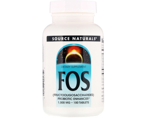 Source Naturals, FOS (фруктоолигосахариды), 100 таблеток Source Naturals, FOS (фруктоолигосахариды), 100 таблеток
