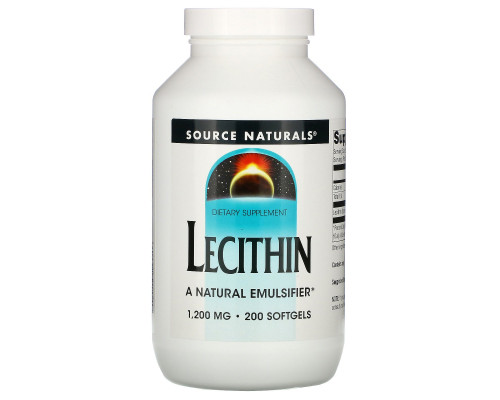 Source Naturals, Лецитин, 200 гелевых капсул Source Naturals, Лецитин, 200 гелевых капсул