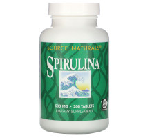 Source Naturals, Спирулина, 500 мг, 200 таблеток