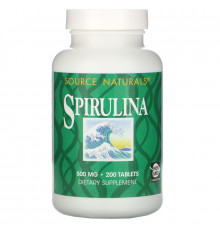 Source Naturals, Спирулина, 500 мг, 200 таблеток