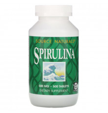 Source Naturals, Спирулина, 500 мг, 500 таблеток