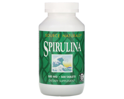 Source Naturals, Спирулина, 500 мг, 500 таблеток Source Naturals, Спирулина, 500 мг, 500 таблеток