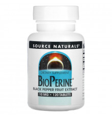 Source Naturals, пиперин, 10 мг, 120 таблеток