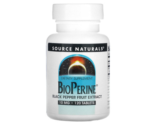 Source Naturals, пиперин, 10 мг, 120 таблеток Source Naturals, пиперин, 10 мг, 120 таблеток