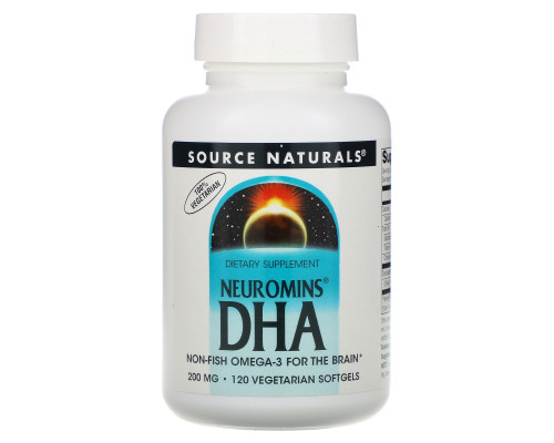 Source Naturals, Докозагексаеновая кислота (DHA) Neuromins, 200 мг, 120 растительных капсул Source Naturals, Докозагексаеновая кислота (DHA) Neuromins, 200 мг, 120 растительных капсул