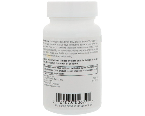 Source Naturals, Pregnenolone Cherry Flavored, 10 mg, 120 Lozenges Source Naturals, Pregnenolone Cherry Flavored, 10 mg, 120 Lozenges