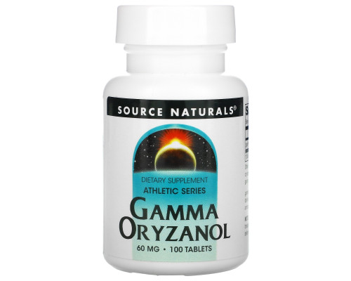 Source Naturals, Гамма оризанол (Gamma Oryzanol), 60 мг, 100 таблеток Source Naturals, Гамма оризанол (Gamma Oryzanol), 60 мг, 100 таблеток