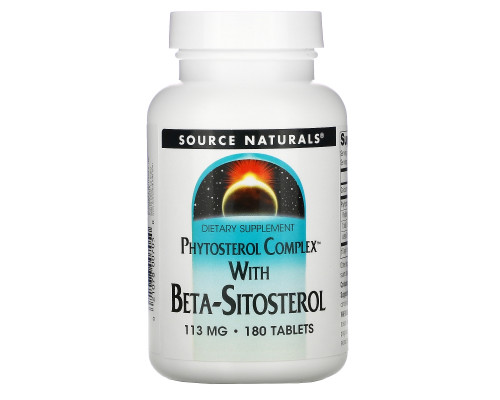 Source Naturals, Фитостерольный комплекс с бета-ситостеролом, 113 мг, 180 таблеток Source Naturals, Фитостерольный комплекс с бета-ситостеролом, 113 мг, 180 таблеток