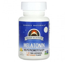 БАДы Source Naturals, мелатонин, со вкусом апельсина, 1 мг, 100 пастилок