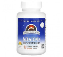 БАДы Source Naturals, Sleep Science, мелатонин, апельсин, 1 мг, 300 пастилок