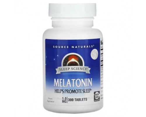 БАДы Source Naturals, Sleep Science, мелатонин, 1 мг, 300 таблеток БАДы Source Naturals, Sleep Science, мелатонин, 1 мг, 300 таблеток