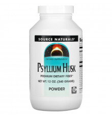 Source Naturals, Порошок из шелухи оболочек семян подорожника (Psyllium Husk Powder), 12 унций (340 г)