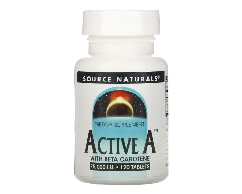 Source Naturals, Active A, 25,000 IU, 120 Таблеток Source Naturals, Active A, 25,000 IU, 120 Таблеток