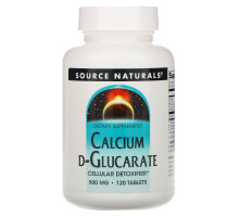 Source Naturals, Кальций с D глюкаратом, 500 мг, 120 таблеток