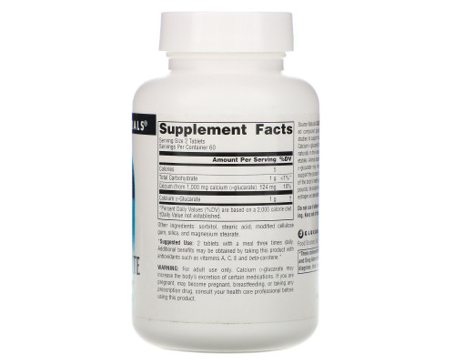 Source Naturals, Кальций с D глюкаратом, 500 мг, 120 таблеток Source Naturals, Кальций с D глюкаратом, 500 мг, 120 таблеток