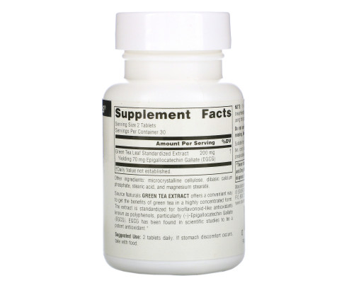 Source Naturals, Экстракт зеленого чая, 60 таблеток Source Naturals, Экстракт зеленого чая, 60 таблеток