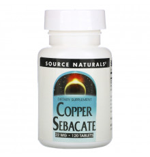 Source Naturals, Медный себацинат, 22 мг, 120 таблеток