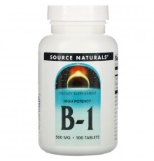 Source Naturals, B-1, High Potency, 500 мг, 100 таблеток