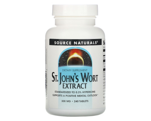 Source Naturals, Экстракт зверобоя, 300 мг, 240 таблеток Source Naturals, Экстракт зверобоя, 300 мг, 240 таблеток