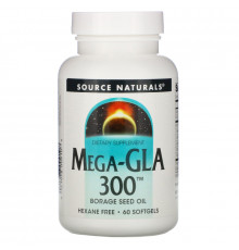 Source Naturals, Мега-GLA 300, 60 мягких капсул