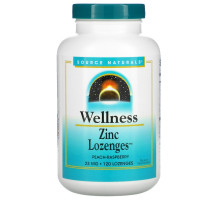 Source Naturals, Wellness, Цинковые пастилки, персик и малина, 23 мг, 120 пастилок