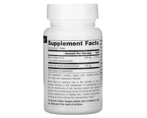 Source Naturals, Ниацин - никотиновая кислота без приливов жара, 500 мг, 60 таблеток Source Naturals, Ниацин - никотиновая кислота без приливов жара, 500 мг, 60 таблеток
