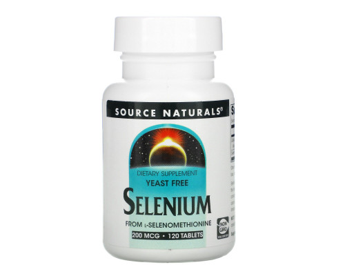 Source Naturals, Селен в форме L-селенометионина, 200 мкг, 120 таблеток Source Naturals, Селен в форме L-селенометионина, 200 мкг, 120 таблеток
