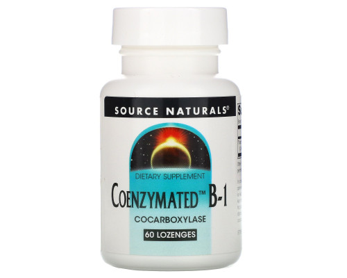 Source Naturals, Коэнзимированный витамин B-1, 60 таблеток Source Naturals, Коэнзимированный витамин B-1, 60 таблеток
