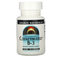 Source Naturals, Коферментный B-3, под язык, 25 мг, 60 таблеток