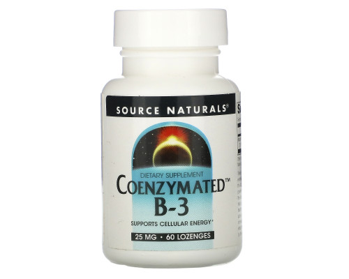 Source Naturals, Коферментный B-3, под язык, 25 мг, 60 таблеток Source Naturals, Коферментный B-3, под язык, 25 мг, 60 таблеток