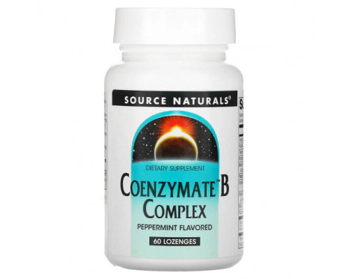 Витамины группы B Source Naturals, комплекс ферментированных витаминов группы B, со вкусом перечной мяты, 60 таблеток для рассасывания Витамины группы B Source Naturals, комплекс ферментированных витаминов группы B, со вкусом перечной мяты, 60 таблеток для рассасывания