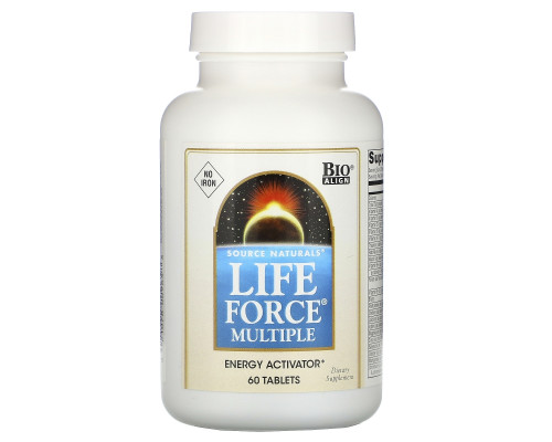 Source Naturals, Мультивитамин Life Force, не содержит железо, 60 таблеток Source Naturals, Мультивитамин Life Force, не содержит железо, 60 таблеток