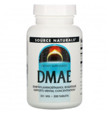 Source Naturals, ДМАЭ, 351 мг, 200 таблеток