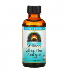 Source Naturals, Велнес, спрей для носа с коллоидным серебром, 10 частей на тысячу, 2 жидк. унц. (59,14 мл)