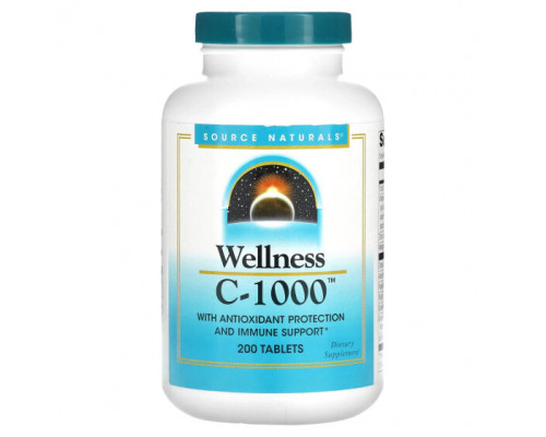 Витамин C Source Naturals, Wellness, C-1000`` 200 таблеток Витамин C Source Naturals, Wellness, C-1000`` 200 таблеток