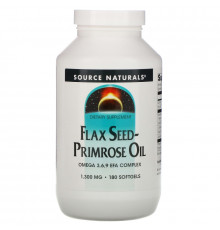 Source Naturals, Масло льна и примулы, 1300 мг, 180 мягких капсул