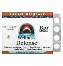 Source Naturals, Wellness Defense, средство против симптомов простуды, 48 натуральных таблеток