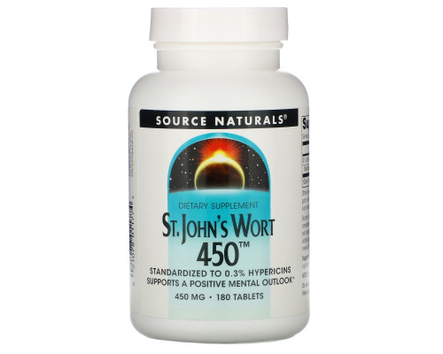 Source Naturals, Зверобой 450, 450 мг, 180 таблеток Source Naturals, Зверобой 450, 450 мг, 180 таблеток