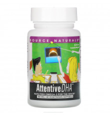 Source Naturals, ДГК для внимания, 100 мг, 60 капсул в растительной оболочке