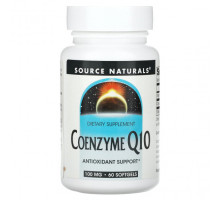 Коэнзим Q10 Source Naturals, коэнзим Q10, 100 мг, 60 мягких таблеток
