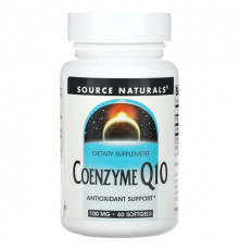 Коэнзим Q10 Source Naturals, коэнзим Q10, 100 мг, 60 мягких таблеток